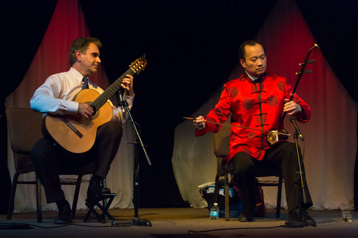 A highly skilled Chinese violin (erhu) player